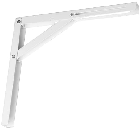 cyclingcolors 1x Equerre étagère console pliante murale rabattable escamotable bras 300 mm table tablette appoint meuble support 50 Kg, blanc