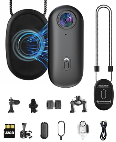 Sueirn WIFI Body Camera 1080P, Mini Body Cameras with Audio And Video, Pov Camera with APP Cotrol, Wearable Worn Body Cam with Waterproof Clip for Sports, Bike,Travel(32GB)