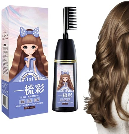 Tintura Vegetale Naturale | Pettine Colorante Portatile A Lunga Durata - Crema Colorante per Capelli | per Copertura Diradamento Styling Donna Uomo Calvo Cuoio Capelluto Barba Quotidiano Casa Lavoro V