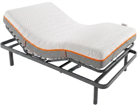 amuéblate Online - Pack Cama Eléctrica Articulada Atlas 90 x 190 cm con Colchón Viscoelástico Germania | Confort Premium, Adaptación Anatómica y Transpirabilidad