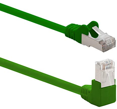 1aTTack.de 366205 Cat.6 Netzwerkkabel Winkel 90 Grad 3,0 m - grün - 1 Stück - Cat6 Patchkabel (SFTP PIMF) 1000Mbit/s Rj 45 Stecker - 1 x 3,0 m Meter grün