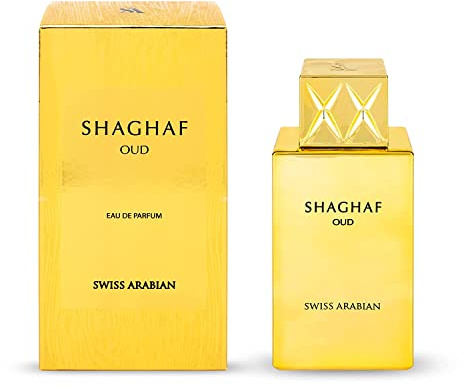 Shaghaf Oud Eau de Parfum 75ml von Swiss Arabian Safran Rose Praline Vanille Holz – Ein Duft für Damen und Herren