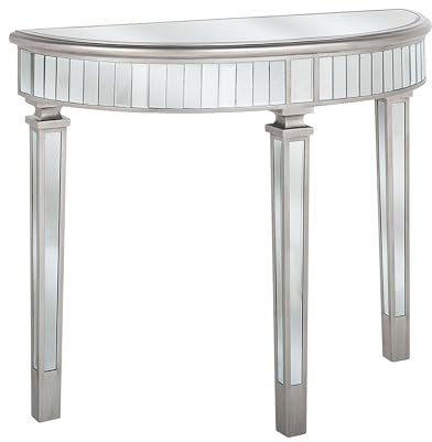 Beliani Table Console Argentée Effet Miroir en Verre et MDF de Style Glamour pour Intérieur Contemporain ou Vintage