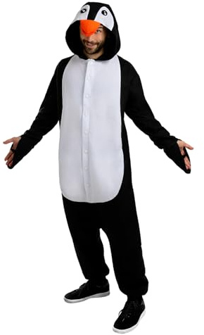 Funidelia Disfraz de pingüino onesie para adultos, Animales, Polo Sur - Traje para adultos para fiestas, Carnaval y Halloween - Talla S-M