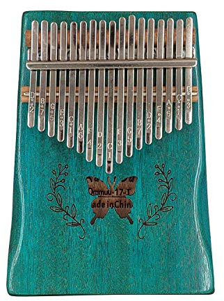 Kalimba Daumenklavier mit 17 Tasten, tragbares Fingerklavier aus Mahagoniholz mit Schmetterlingsmuster mit Anleitungsbuch und Stimmhammer Geschenk für Kinder und Erwachsene Anfänger