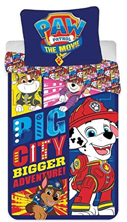 PAW Patrol Baby Bettwäsche 100x135 Motiv Big City, 100% Baumwolle