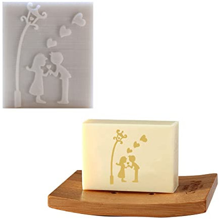 Stampo per saponette fatte a mano, in resina bianca naturale, per saponette con motivo albero di Natale, idea regalo per fai da te (motivo: sotto la luce della strada)