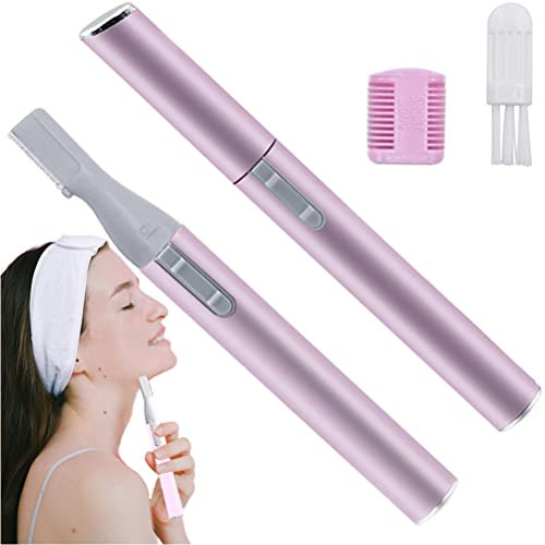 Retoo Rosa Augenbrauen und Nasenhaartrimmer mit 2 Trimmaufsätze, Eyebrow Shaper, Nasenhaarschneider für Männer und Frauen, Nasentrimmer, Trimmer für Nasenhaare & Augenbrauen