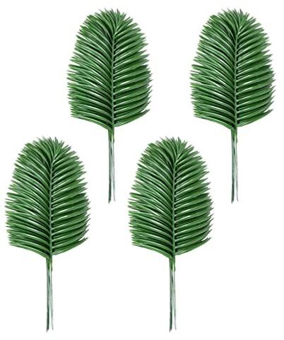 Angoily 12pcs Imitation Plants Vivid Artificial Palm Leaves Hawaii Tropical Palm Leaves Simulation Faux Simulation Tropical Party Decoration