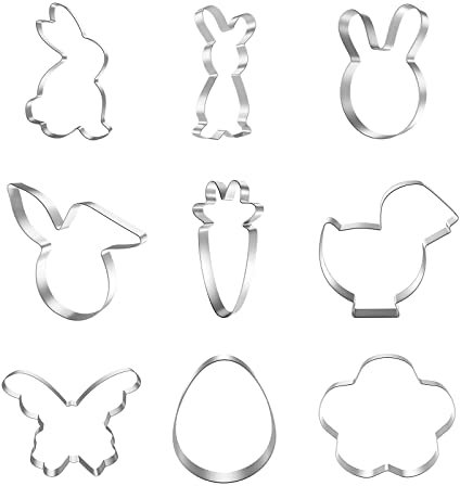 MYSUNBAR Ausstechförmchen Ostern Ausstecher, 9 Stück Ausstechformen Ostern Set, Plätzchen Ausstecher Ostern, Cookie Cutter, Ausstechform Ideales Ostergeschenk