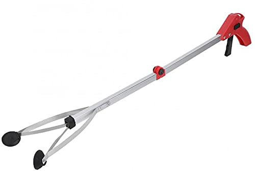 Recogedor de basura Recogedor de basura Recogedor de basura plegable para brazo largo Recogedor de basura Pinza Recogedor de basura de aleación de aluminio Recogedor fácil de agarrar (80 cm | rojo)