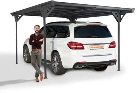 Grindi - Carport Aluminium 5x3 - Terrassenüberdachung Doppelstegplatten Tilos II - Pavillon - Pergola Aluminium - Dachzelt Auto - Gartenpavillon - Shelter - Grillpavillon Überdachung Terrasse