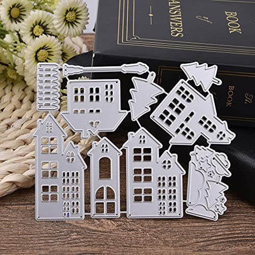 Gowxs Stanzschablonen für Kartenherstellung, Bastelarbeiten, Scrapbooking, Fotoalbum, dekorative Prägepapier-Stanzformen für Kartenherstellung, Vorlage + niedliche Brosche