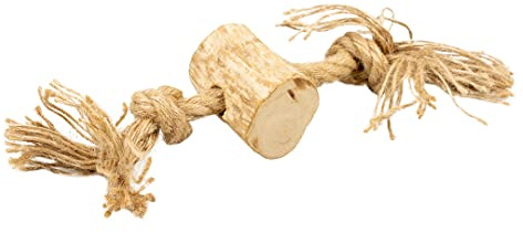 D&D Home, Kaustab aus Kaffeeholz & Seil M – 4 x 6 x 25 cm, Braun, Spielzeug für Hunde aus Kaffeeholz, 100% natürlich, langlebig und hart, splittert Nicht, Naturprodukt