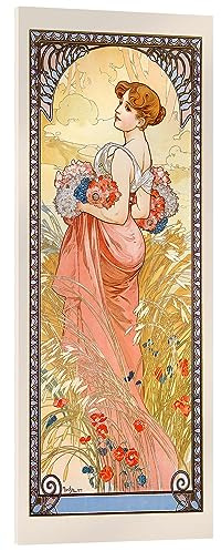 Posterlounge Le quattro stagioni - Estate Stampa su vetro acrilico di Alfons Mucha 20 x 50 cm Quadri Decorazione per pareti