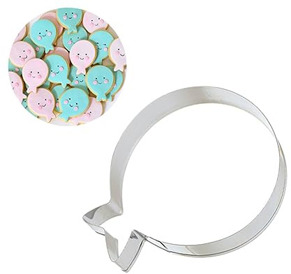 Stampo Biscotti Palloncino in Acciaio Inox, Tagliabiscotti | Argento, per Cake e Cioccolato, Uso in Cucina e Fai da Te, Facile da Pulire