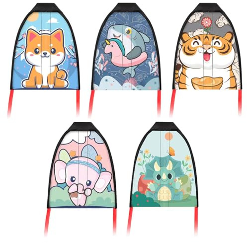Hsthe Sea 5PCS Mini-Drachen, Daumenauswurf-Drachen, einfach zu fliegen, lustiges Outdoor-Sportspielzeug, Geschenk für Kinder