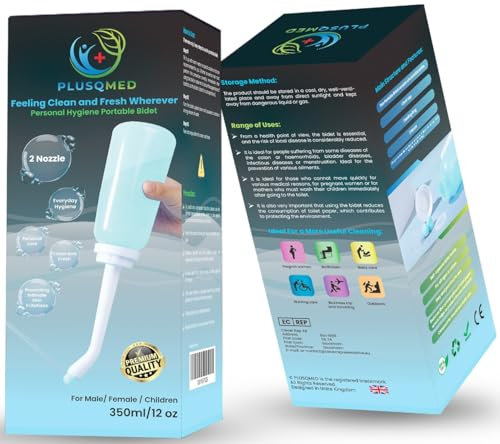 Bidet portatile per postpartum 350 ml – Bottiglia di lavaggio perineale capovolta per l'igiene dopo il parto – Bottiglia spray morbida da spremere con 2 ugelli – Cura personale femminile per mamma e