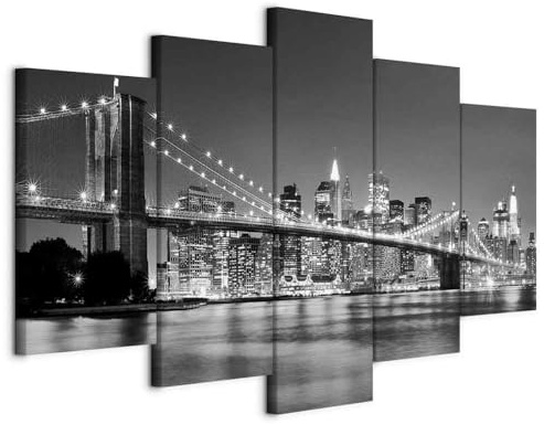 murando - Leinwandbild mit Struktur Bridge, 150x75 cm, 5-teilig, Wohnzimmer | Hochwertige Leinwand, sofort aufhängbar, ideal fürs Wohn- oder Schlafzimmer, wasserfest und lichtecht, langlebig, stilvoll