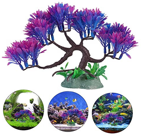 Happyyami Dekorationen Für Aquarien 1stk Simulierter Banyanbaum Aquarienlandschaftspflanzen en Unterwasserpflanzen Im Aquarium Kunstrasen Kunstpflanzen Künstlich Aqualandschaft Harz