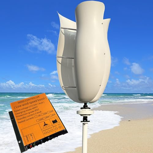 ZHOZHUT 2200W / 3000W Aerogenerador De Levitación Magnética Permanente Vertical 12V / 24V / 48V Aerogenerador Portátil Doméstico con Controlador MPPT, Sin Ruido Turbinas Eólicas,2200w,12V