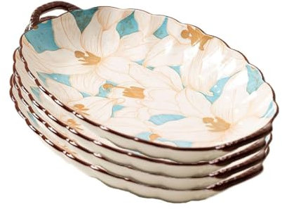 FLTRGO 4-tlg. Fischteller, Sushi-Teller, Servierplatte aus Keramik, fischförmige Teller, Serviertablett in Fischform, japanischer Sashimi-Teller, for Vintage-Dekor in der Küche des Heimrestaurants