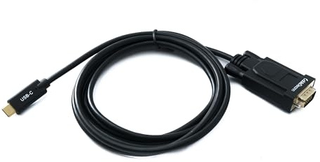 System-S Cable VGA de 180 cm macho a USB 3.1 Tipo C macho Panel Mount Tornillo DSub 15pin adaptador