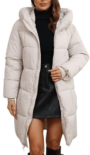 Adigau Übergangsjacken Damen Günstig Leichte und Bequeme Übergangsjacke für Damen Herbst Frauenmantel Damen Wintermantel Winterjacke Winterparka Winter Jacket Weiß XXL