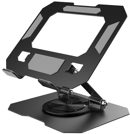 Bighan Tablet Ständer, 360° Drehbar Verstellbar Tablet Ständer Kompatibel für 4-13 Zoll Telefon/Tablet, Super Stabil Universal Tablet Halterung Kompatibel für iPad, iPhone, Kindle (Schwarz)