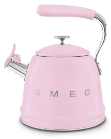Smeg, Bollitore per Piano Cottura WKF01PK, in Acciaio Inox, Capacità 2,3L, Coperchio Removibile e Beccuccio Dosatore, Anche per Induzione, Rosa