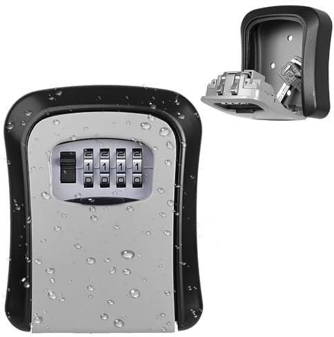 Secure Key Storage Solution - Wall Mountable 4-Digit Combination Key Lock Box, Waterproof & Durable, Ideal for Home, Office, or Outdoor Use