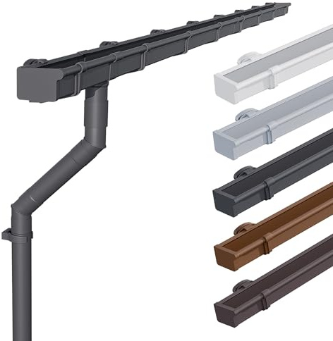 INEFA takrännor för friggebod, 68mm takrännor 2 x 3m antracit PVC-takrännor för pulpettak, Tillverkad i Tyskland