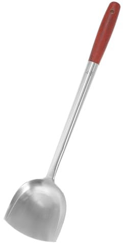 PRETYZOOM espátula Larga Herramienta de Cocina espátula para freír espátula de Cocina de Acero Inoxidable espátula de Metal para planchas espátula de Acero Inoxidable Mango de Madera Silver
