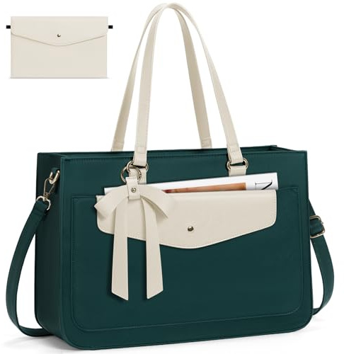 RAINSMORE Handtasche Damen Groß Shopper Tasche mit Clutch Laptoptasche Damen 15,6 Zoll Arbeitstasche Aktentasche PU Leder Business Taschen Lehrertasche