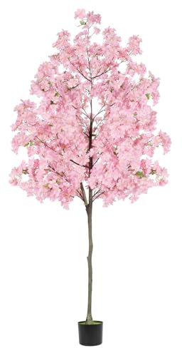LIANTRAL Künstlicher Kirschblütenbaum Kunstpflanze Künstlicher, Topfbaum Pflanze Kunstbaum Kirschblüte Zimmerpflanze Für Zuhause, Hochzeit, Party, Garten,Büro Dekoration - 180 cm