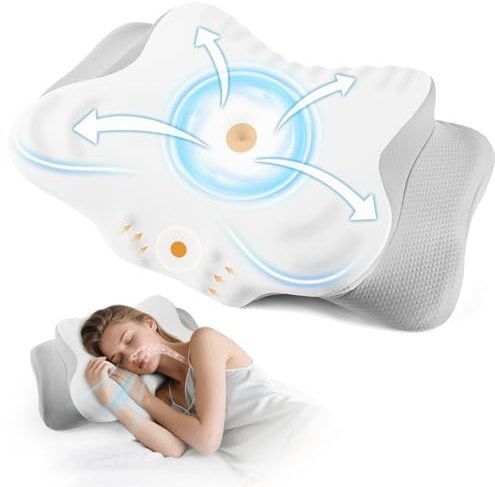 MoonLull Memory Foam Pillow, Comfortable Pillow for Neck and Shoulder Pain Relief, Supportive Neck pillow （White）