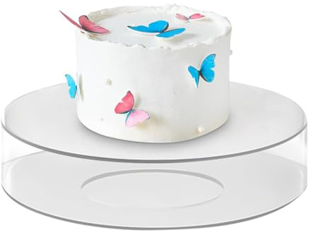 Plateau À Gâteau En Acrylique - Diviseur De Gâteau Cylindrique Décoratif Transparent,Présentoir Décoratif De Gâteau De Piédestal Pour Le Mariage, La Fête D'anniversaire, La Cérémonie De Fiançailles