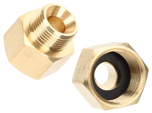 EPIGEIST Conector de Manguera de Latón Macizo 2 Piezas 3/8 Interior a 9/16 Exterior para Accesorios de Propano en Vehículos Recreativos y Cocinas de Gas