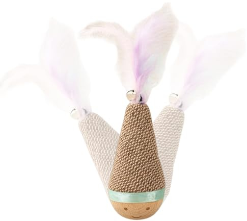 Jouet Anti-Rayures pour Chats - Jeu Teaser en sisal agitant | Boule à Chat Interactive avec antidérapant pour Le Plaisir, l'entraînement et l'exercice Physique, Balle Jouet pour Chats pour Chat