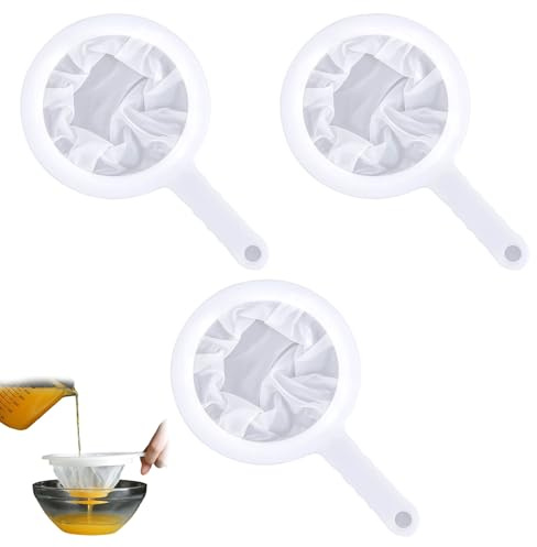 Tamiz de Nailon Fino, 3 Pcs Filtro de Alimentos(100/200/400 Puntos)