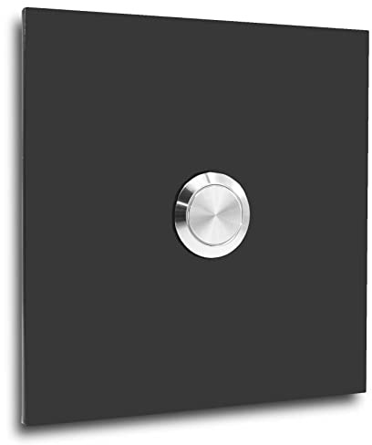 Jung Edelstahl Design Türklingel Bochum 007 anthrazit RAL 7016 pulverbeschichtet. Klingelschild mit Taster ohne LED. Klingel V2a Edelstahl 10x10 cm ohne Gravur…