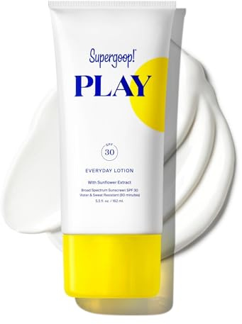 Supergoop! PLAY Everyday SPF 30 Lotion, 5.5 oz - Broad Spectrum Sunscreen - Water & Sweat Resistant Body & Face Sunscreen - Great for Active Days
