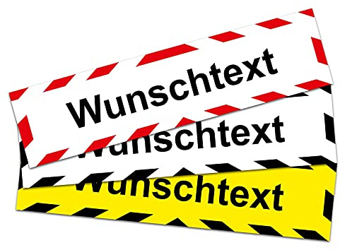 Finest Folia Hinweis Etikett Autoaufkleber Magnet mit Wunschtext zum selbst beschriften Aufkleber selbst gestalten Ladung schert aus Baustellenfahrzeug LKW Fahranfänger Achtung Überlänge Schild