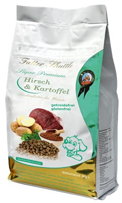 Futter Shuttle Hundefutter Hirsch & Kartoffel 10 kg – Premium Trockenfutter für empfindliche Hunde – Getreidefrei & glutenfrei – Mit hohem Fleischanteil – Natürliches Alleinfutter