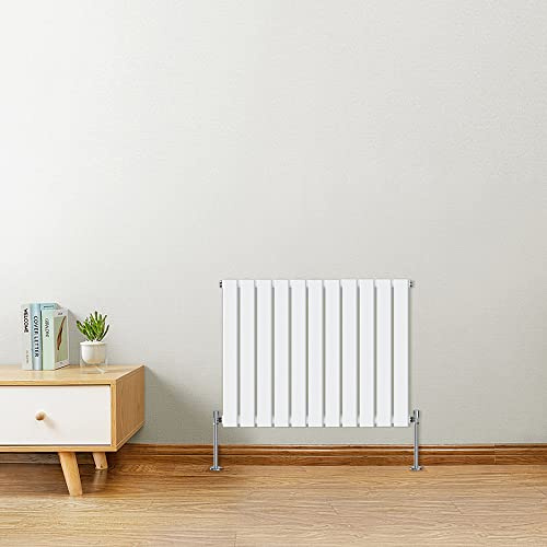 Warmehaus 600 x 750mm Horizontal Designer Radiator Flat Panel Modern Heating Single Column Radiator White