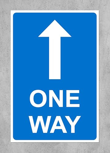 One way arrow straight ahead Sign - 3mm Aluminium sign (300mm x 200mm)