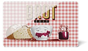 FIFTYEIGHT PRODUCTS / Tabla de desayuno Brotzeit (Resopal, 23,4 cm x 14,3 cm, 0,5 cm; fondo: rojo y blanco, fabricado en Alemania)