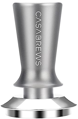 CASABREWS Espresso Tamper 51mm, Premium Calibrated Espresso Coffee Tamper 30lb Coffee Tamper with Spring Loaded, Flat Stainless Steel Base Tamper Fits for 51mm Portafilter, Grey