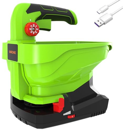 GARCARE 7.2V Cordless Seed Spreader - Capacity 3.3L, 2.0Ah Battery & Charging Cable Handheld Electric Fertilizer Spreaders, 2.5h Standby Time 2000mAh Built-in Lithium Battery