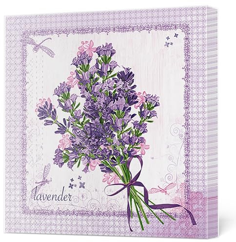 Maki 3-Ply Tissue Paper Napkins Serviettes for Decoupage Lunch 33cm x 33cm - Pack of 20 (Bunch of Lavender)